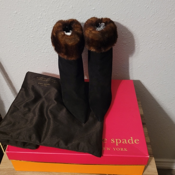Kate Spade Suede fur heeled booties - Picture 8 of 8
